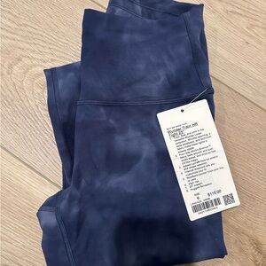 Lululemon Wunder Train HR Tight 25” Diamond Dye Shade Naval Blue Size 6